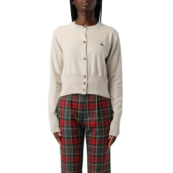 Vivienne Westwood Cropped Knit Cardigan With Fitted Waistband - NWT